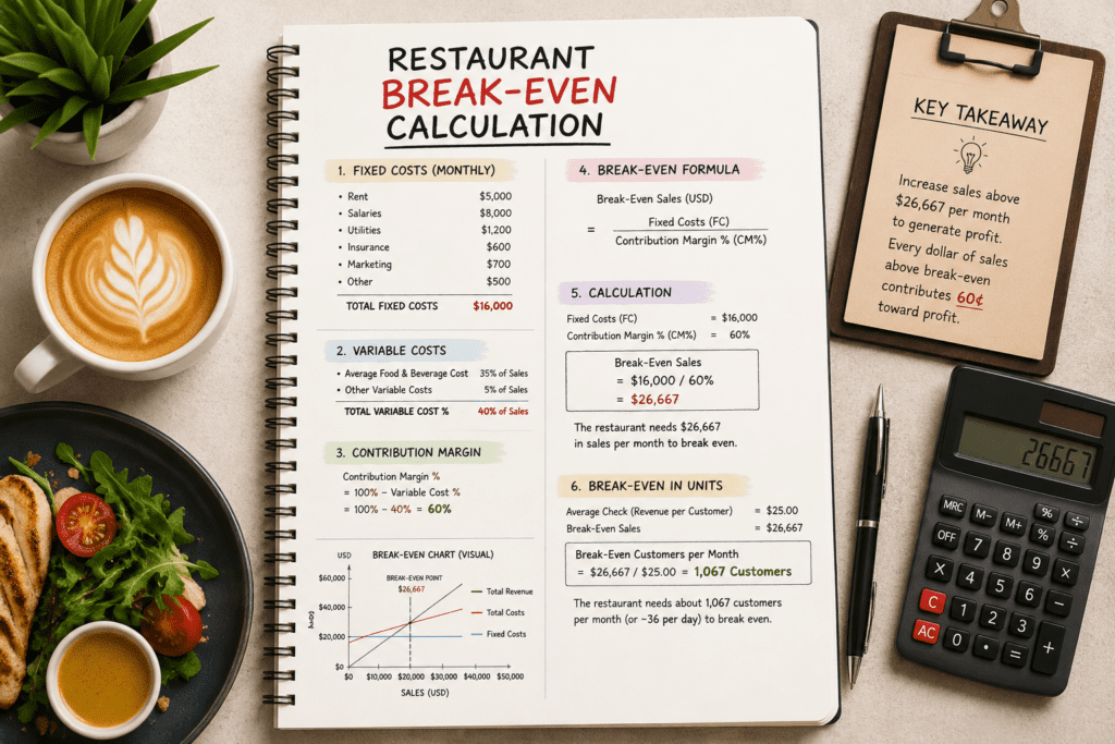 restaurant breakeven calcultaion